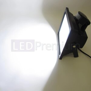 Светодиодный прожектор PIR-50W-CW (50W, 220V, IP65, белый, с датчиком движения)