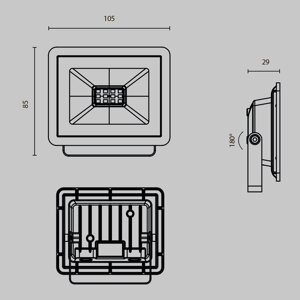 Прожектор Flood 4000К 10Вт IP 65 FL001-L10B4K