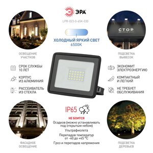 Прожектор светодиодный уличный ЭРА LPR-023-0-65K-030 30Вт 6500K 2400Лм IP65