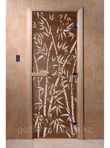 Дверь "бамбук и бабочки бронза" 1800, 600