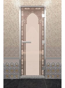 Дверь для хамам "восточная арка бронза матовая" 2000, 800