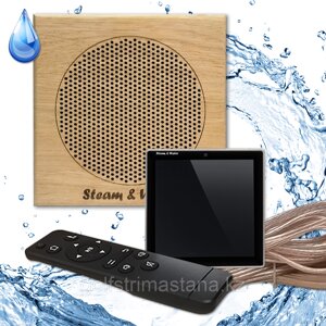 Комплект влагостойкой акустики для бани и сауны SW 1 SAUNA SENSOR (квадратная решетка) Черный