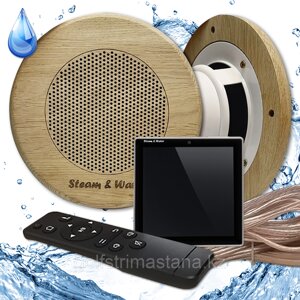 Комплект влагостойкой акустики для бани и сауны SW 2 SAUNA SENSOR (круглая решетка) Черный