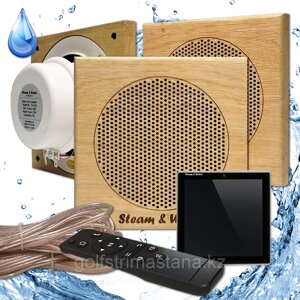 Комплект влагостойкой акустики для бани и сауны SW 3 SAUNA SENSOR (квадратная решетка) Черный