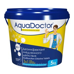 MC-T, 1 кг. Средство по уходу за водой в бассейне AquaDoctor (таблетки по 200 гр.)