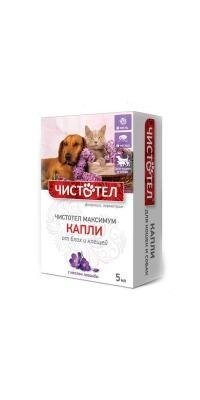 Чистотел Максимум  Капли от блох Универсальные флакон 5 мл. от компании ТОО «Амагел» -Поставщик ветеринарных препаратов и зоотоваров - фото 1