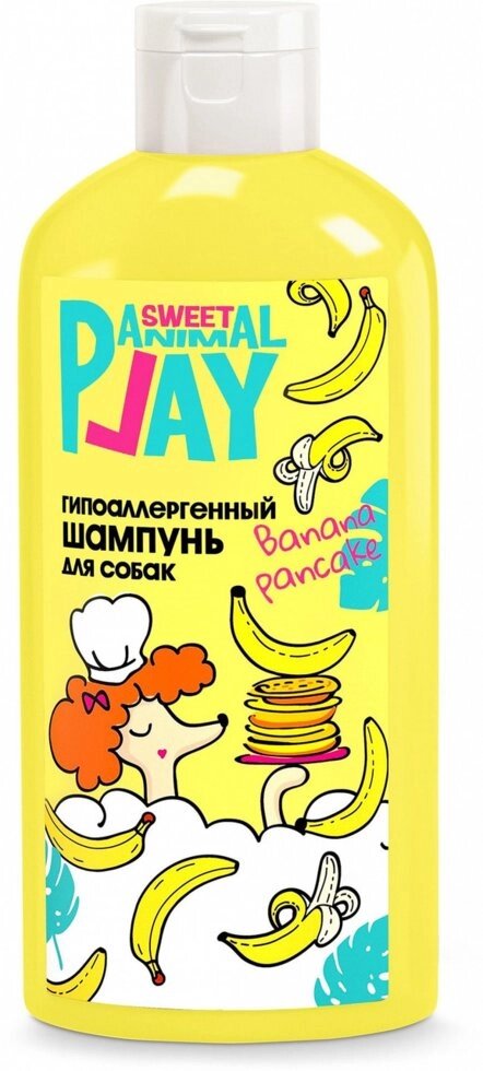 Шампунь для собак Animal Play SWEET Банановый панкейк, гипоаллергенный, 300 мл от компании ТОО «Амагел» -Поставщик ветеринарных препаратов и зоотоваров - фото 1