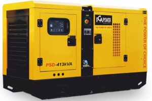 Дизельный генератор PCA POWER PSD-413 кВа с АВР в шумозащитном кожухе.