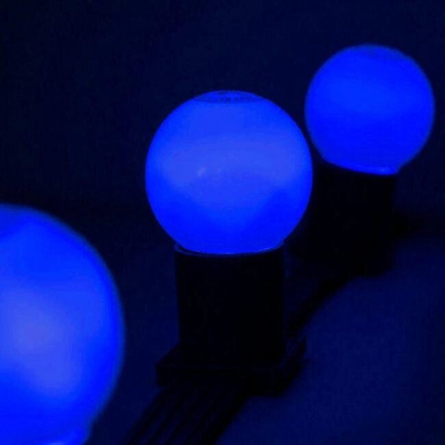 Cветодиодная лампа 1 w, цоколь E 27 синяя. Лампы для гирлянды от компании Белая птица - фото 1