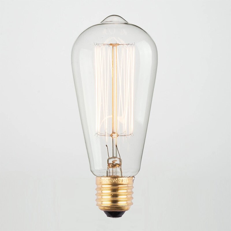 Лампа накаливания Эдисона 40 ватт, ретро лампа 40 Вт, лампа ретро-стиля, винтажная лампа, старинная лампа от компании Белая птица - фото 1