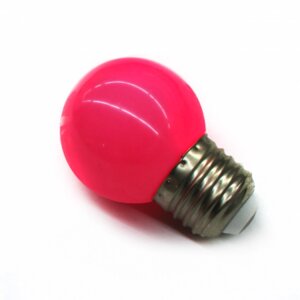 Лампа светодиодная розовая Шарик 1 ватт, лампа для гирлянды belt light Шар Е 27.
