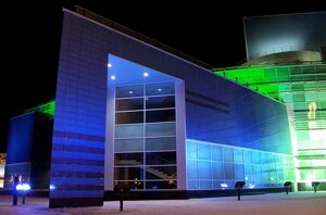 Освещение зданий, освещение фасадов зданий. Архитектурная подсветка зданий в Алматы от компании Белая птица