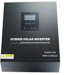 Солнечный контроллер заряда 3KVA чистая синусоида гибридный солнечный инвертор 24В 220В встроенный PWM 50A