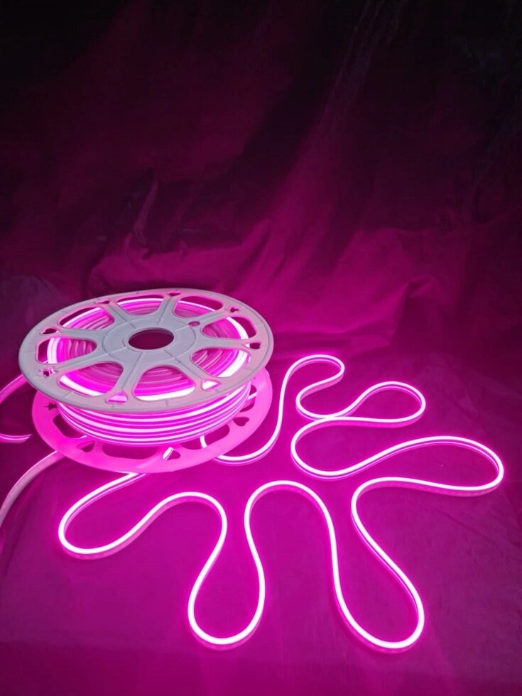 Световой шнур 12 вольт Розовый от компании Белая птица - фото 1