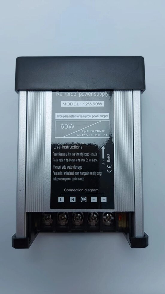 Трансформатор понижающий для led ленты 60 W 12 в. Блок питания для ленты светодиодной 12 V, 60 ватт от компании Белая птица - фото 1