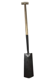 Английская дренажная лопата для прокладки канав и копки тяжелого грунта с узким полотном, длинна рук