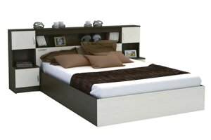 Бася - Кровать 160 с прикроватным блоком, Венге/Анкор, Стендмебель