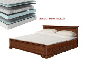 Кентаки - Кровать с матрасом NUSA Бали 00048375, 180 с ящ, Каштан, БРВ Брест