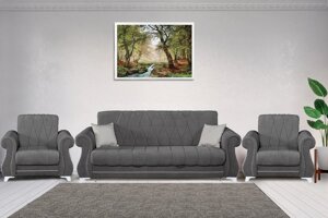 Комплект мягкой мебели Бриз 2 (кат. 4) Luma 23/Luma 13, 00060928, Темно-серый, Евромебель