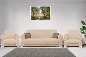 Комплект мягкой мебели Бриз 2 (кат. 4) Modus 01/Modus 04, 00060931, Молочный, Евромебель