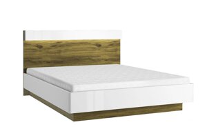 Торино Комплект кровать 160 с ПМ + ПР тумба 2S (2 шт) с подсветкой, белый/дуб наварра, Анрэкс