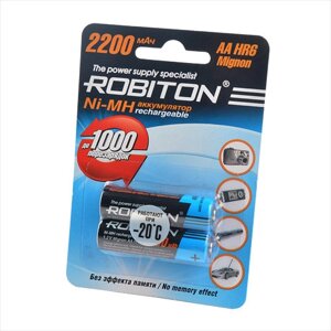 Аккумулятор Robiton 2200mAh 1,2V Ni-Mh AA BL2 ( цена за 1 шт), низкотемпературные до -20*