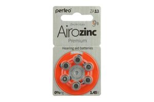 Батарейки для слух. аппаратов A13 Zinc-Air PERFEO Airozinc ZA13 BL6