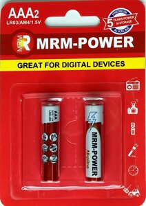 Батарейки MRM-POWER alcaline AAA BL2 ( цена за 1 батарейку)