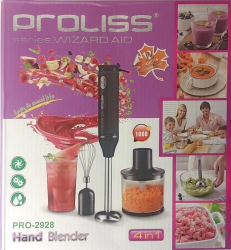 Блендер погружной proliss PRO-2928, 4 в 1, 1000W