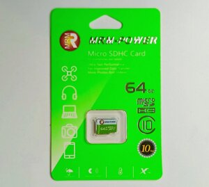 Карта памяти microsdhc MRM-POWER 64G 10 class