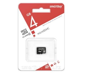 Карта памяти microSDHC Smartbuy 4 GB (class 10) UHS-I