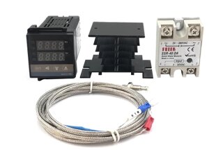Контроллер температуры REX-C100 с SSR выходом, макс. 40A, реле SSR и датчиком термопара