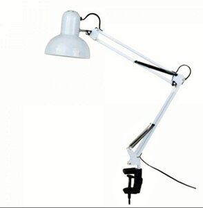 Настольная лампа MT-810B на струбцине, металлический, E27, max 40W, чёрная. белая