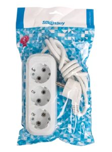 Удлинитель Smartbuy 4 гнезда 16A/3,5кВт с заземлением 2м