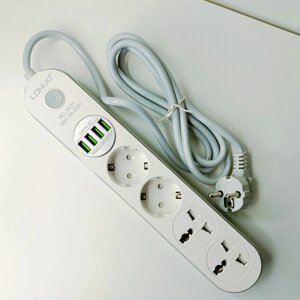 Удлинитель LDNIO 4432 4Power+ 4xUSB 3,4A 2,0M