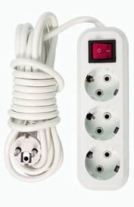 Удлинители MRM-POWER 3гн 5м 10А с заземлением, с кнопкой