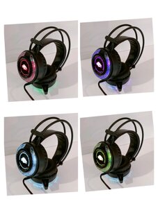 Наушники для компьютера игровые A5, с подсветкой RGB геймерские