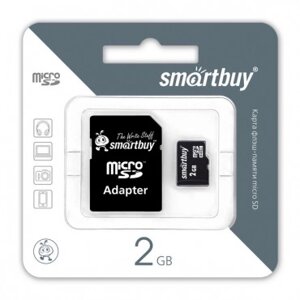 Карта памяти microSDHC SmartBye 2Gb с адаптером SD 10class ( дубликат)