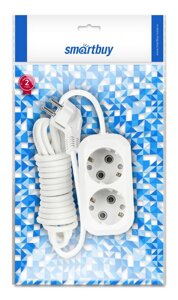 Удлинитель Smartbuy 2 гнезда 16A/3,5кВт с заземлением 3м