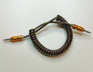 Кабель AUX jack3,5- jack3,5mm 1м витой металл JD-308