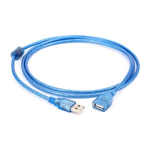 Кабель USB 2.0 удлинитель 1,5м гелевый