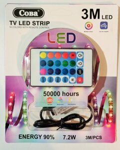 Светодиодная лента RGB СОВА, 3 метра, 7,2W 5050