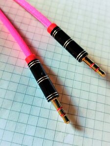 Кабель AUX jack3,5- jack3,5mm 1,0м ткань/ металл TRS "Радуга"