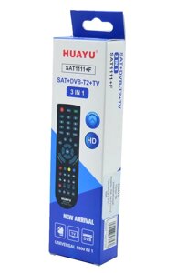 Пульт для DVB-S приёмника SAT+DVB-T2+TV universal SAT-1111+F 3в 1