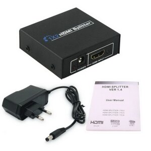 Разветвитель HDMI splitter 1x2 + БП 4K Full HD, версия 1.4