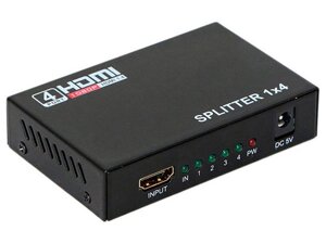 Разветвитель HDMI splitter 1x4 + БП 4K Full HD версия 1.4