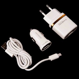 Универсальное зарядное устройство AFKA-TECH AK-AC-80 3in1 с кабелем Lightning