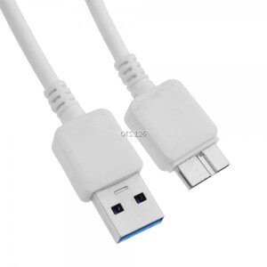 USB Data cabel USB3.0 A- USB3.0 Micro-B для внешнего жёсткого диска, 1,0m в тех. пакете, белый