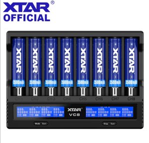 Зарядное устройство XTAR VC8 для 10440/16340/14500/14650/18350/18500/18650/18700/2170 с блоком питан