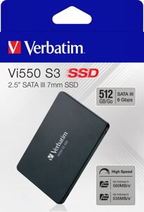 Твердотельный накопитель SSD, 512Гб, SATA III, 2.5, 7mm